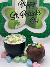 Load image into Gallery viewer, Ralph's Chocolate Delights Milk Chocolate Hot Chocolate Bomb *Gourmet Large Hot Chocolate Bombs Ingredients Premium Ghirardelli Milk Chocolate, Marshmallows, Milk Chocolate Hot Chocolate Mix, hot cocoa bombs for Halloween, Thanksgiving, St. Patrick's Day, Holidays, Dessert, parties, Weddings, events and Frozen drink or beverage, Frozen Hot Chocolate