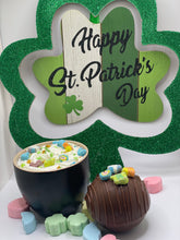 Load image into Gallery viewer, Ralph's Chocolate Delights Milk Chocolate Hot Chocolate Bomb *Gourmet Large Hot Chocolate Bombs Ingredients Premium Ghirardelli Milk Chocolate, Marshmallows, Milk Chocolate Hot Chocolate Mix, hot cocoa bombs for Halloween, Thanksgiving, St. Patrick's Day, Holidays, Dessert, parties, Weddings, events and Frozen drink or beverage, Frozen Hot Chocolate