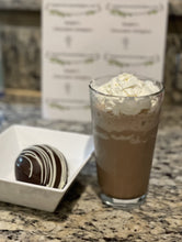 Load image into Gallery viewer, Ralph's Chocolate Delights Dark Chocolate Hot Chocolate Bomb *Gourmet Large Hot Chocolate Bombs Ingredients Premium Ghirardelli Dark Chocolate, Marshmallows, Sprinkles, Dark Chocolate Hot Chocolate Mix, hot cocoa bombs for Halloween, Thanksgiving, Christmas, Holidays, Desserts, parties, Weddings, events and Winter drink or beverage