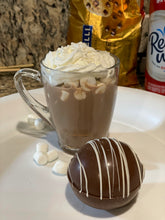 Load image into Gallery viewer, Ralph's Chocolate Delights Milk Chocolate Hot Chocolate Bomb *Gourmet Large Hot Chocolate Bombs Ingredients Premium Real Ghirardelli Milk Chocolate, Marshmallows, Milk Chocolate Hot Chocolate Mix, hot cocoa bombs for Halloween, Thanksgiving, Christmas, Holidays, Dessert, parties, Weddings, events and Winter drink or beverage