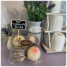 Load image into Gallery viewer, Ralph's Chocolate Delights Hot Chocolate Bomb Gift Set 4 pack *Gourmet Large Hot Chocolate Bombs Ingredients Premium Ghirardelli Chocolate, Marshmallows, Sprinkles, Chocolate Hot Chocolate Mix, hot cocoa bombs for Halloween, Thanksgiving, Christmas, Holidays, Valentine's Day, Dessert, parties, Weddings, events and Winter drink or beverage