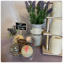 Load image into Gallery viewer, Ralph's Chocolate Delights Hot Chocolate Bomb Gift Set 4 pack *Gourmet Large Hot Chocolate Bombs Ingredients Premium Ghirardelli Chocolate, Marshmallows, Sprinkles, Chocolate Hot Chocolate Mix, hot cocoa bombs for Halloween, Thanksgiving, Christmas, Holidays, Dessert, parties, Weddings, events and Winter drink or beverage