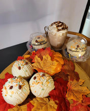Load image into Gallery viewer, Ralph's Chocolate Delights White Chocolate Hot Chocolate Bomb *Gourmet Large Hot Chocolate Bombs Ingredients Premium Ghirardelli Chocolate, Marshmallows, Sprinkles, Pumpkin Spice Hot Chocolate Mix, hot cocoa bombs for Halloween, Thanksgiving, Christmas, Holidays and Winter drink or beverage