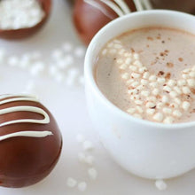 Load image into Gallery viewer, Ralph's Chocolate Delights 2 Pack Gift Set Milk Chocolate Hot Chocolate Bomb *Gourmet Small Hot Chocolate Bombs Ingredients Premium Ghirardelli Milk Chocolate Marshmallows Milk Hot Chocolate Mix, hot cocoa bombs for Christmas, Valentine, Holidays and Winter drink or beverage, Dessert, basketball