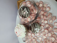 Load image into Gallery viewer, Ralph's Chocolate Delights Peppermint Hot Chocolate Bomb White, Milk or Dark Chocolate Hot Chocolate Bomb *Gourmet Large Hot Chocolate Bombs Ingredients Premium Real Ghirardelli Chocolate, Peppermint Candy Crumble, Marshmallows, White, Milk or Dark Chocolate Hot Chocolate Mix, hot cocoa bombs for Halloween, Thanksgiving, Christmas, Holidays, Dessert, parties, Weddings, events and Winter drink or beverage
