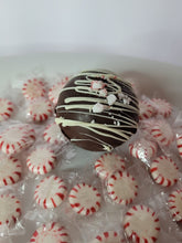 Load image into Gallery viewer, Ralph's Chocolate Delights Peppermint Hot Chocolate Bomb White, Milk or Dark Chocolate Hot Chocolate Bomb *Gourmet Large Hot Chocolate Bombs Ingredients Premium Real Ghirardelli Chocolate, Peppermint Candy Crumble, Marshmallows, White, Milk or Dark Chocolate Hot Chocolate Mix, hot cocoa bombs for Halloween, Thanksgiving, Christmas, Holidays, Dessert, parties, Weddings, events and Winter drink or beverage